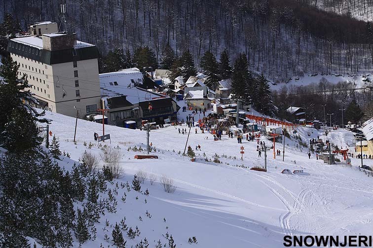 Hotel Molika on the left, Brezovica