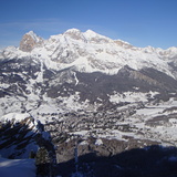 Tofana and town from Faloria, Cortina