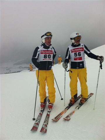 Danny and Willy winners of the Swiss Ski Instructors Graubunden GS championships, Davos