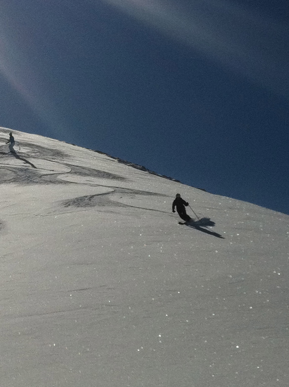 Martin skiing corn snow, Davos