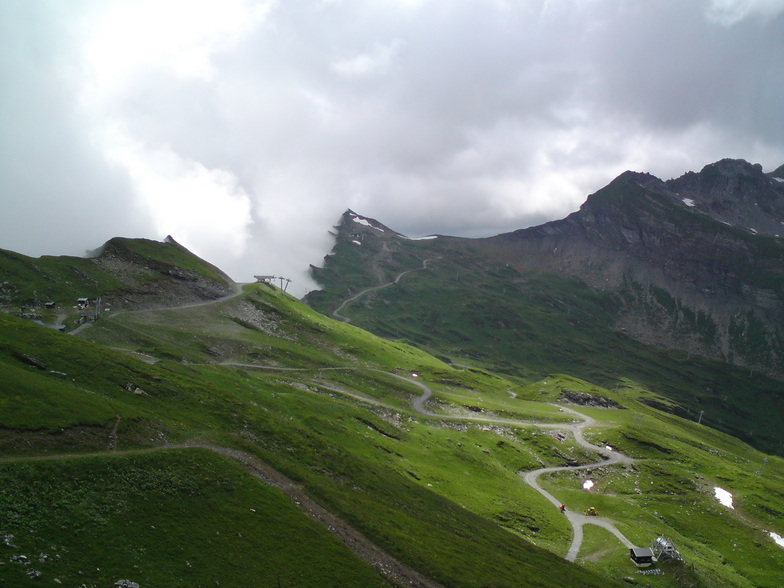 Walked to top of Cubore looking at Avoriaz side of the top of the Swiss Wall, Morzine