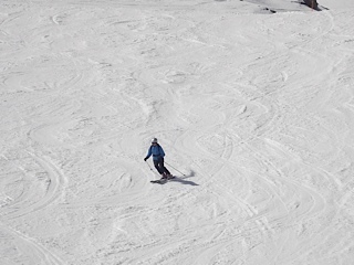 Caroline on the Weissflugipfel's nothside, Davos