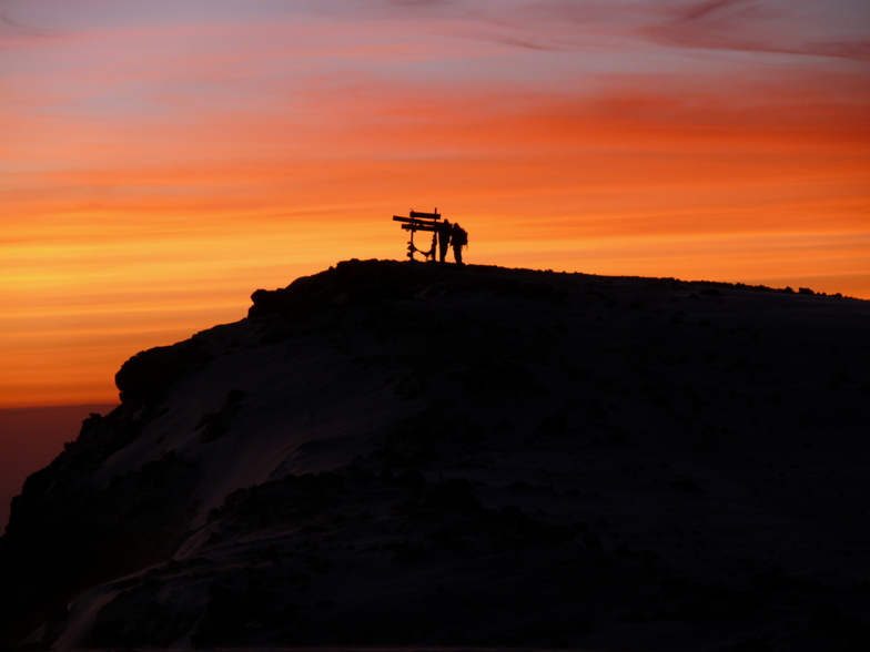 Sunrise on the summit, Mount Kilimanjaro