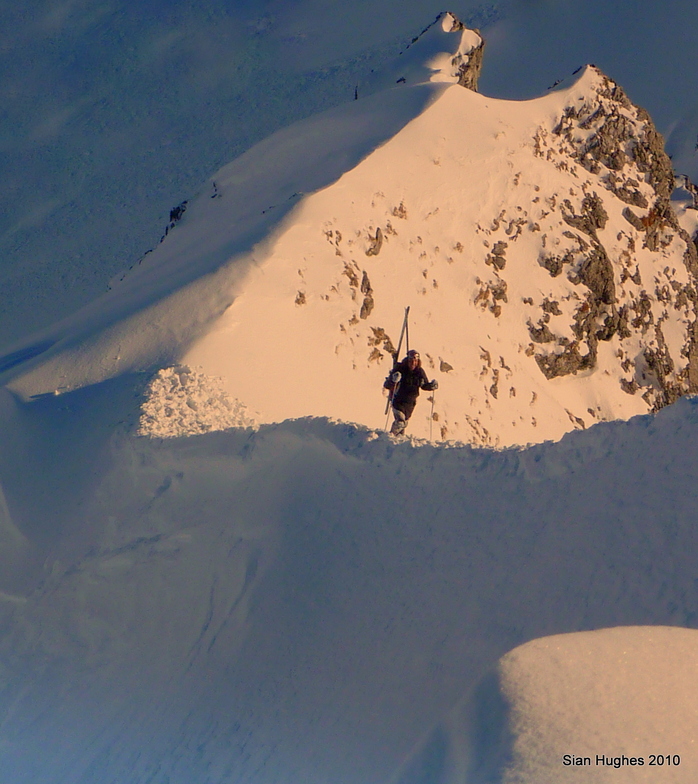 Boot packing the ridge to the Pt Vorlaz, Morzine