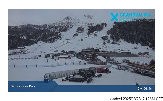 Grandvalira-Grau Roigの雪を表すウェブカメラのライブ映像
