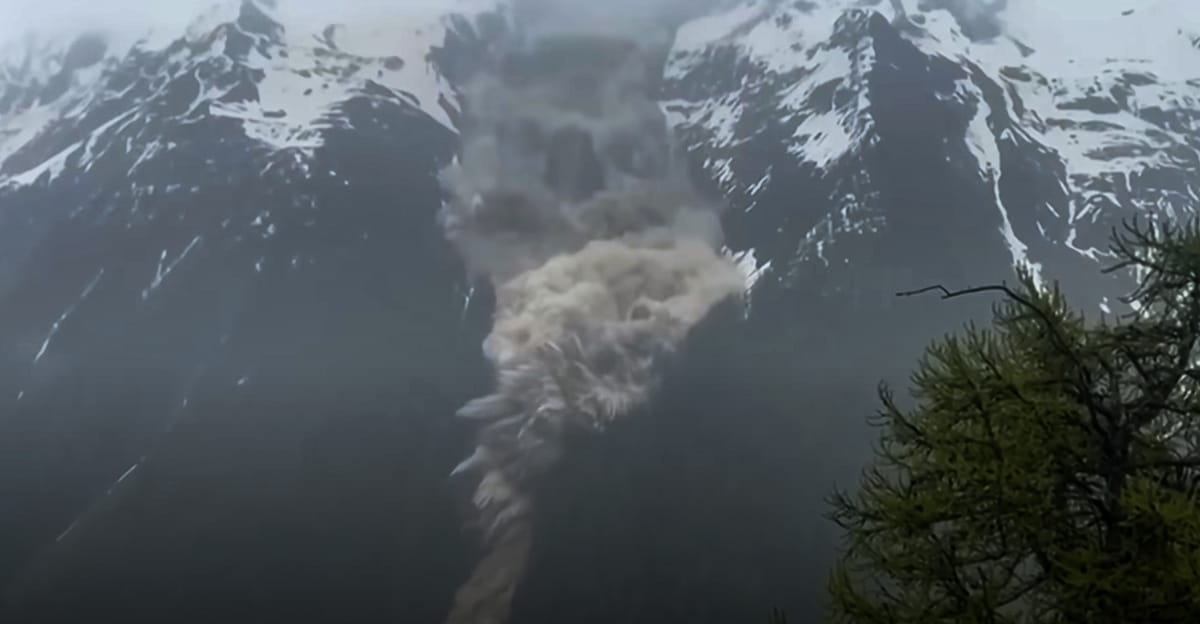 Swiss village left almost completely in ruins after glacier collapse