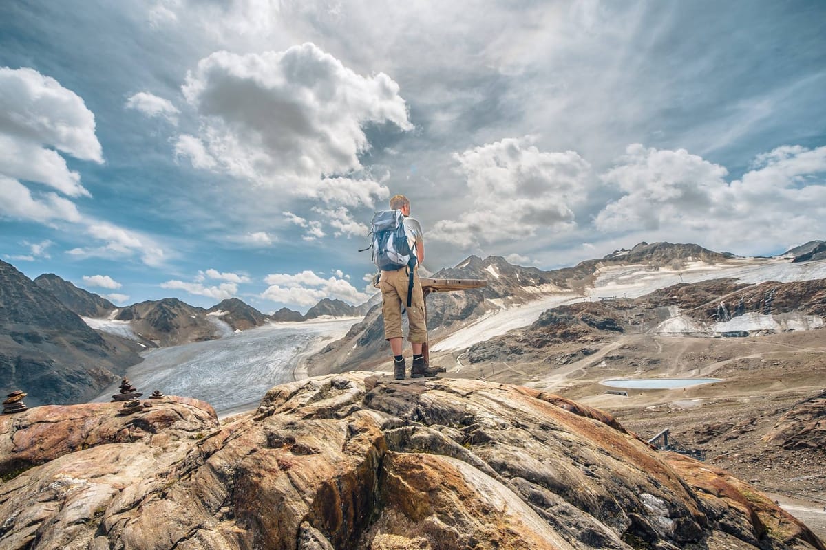 Hot Weather In The Alps Melts Snow Cover on Glaciers