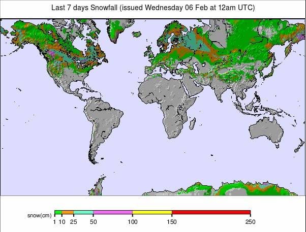 Global 7 day snow map