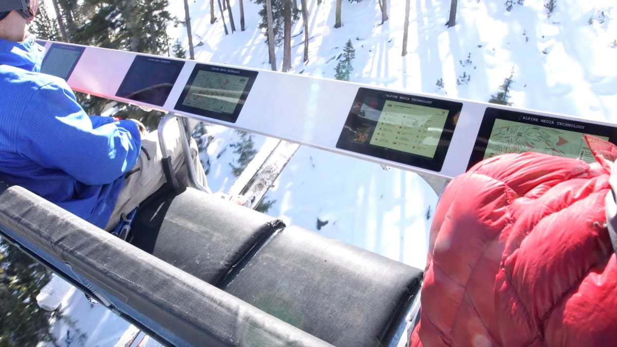 Live Information and Advertising Displayed on More Chairlift Safety Bars