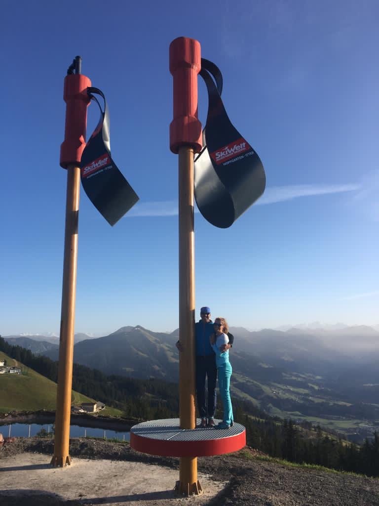 Giant Ski Poles Appear in Austrian Tirol’s SkiWelt