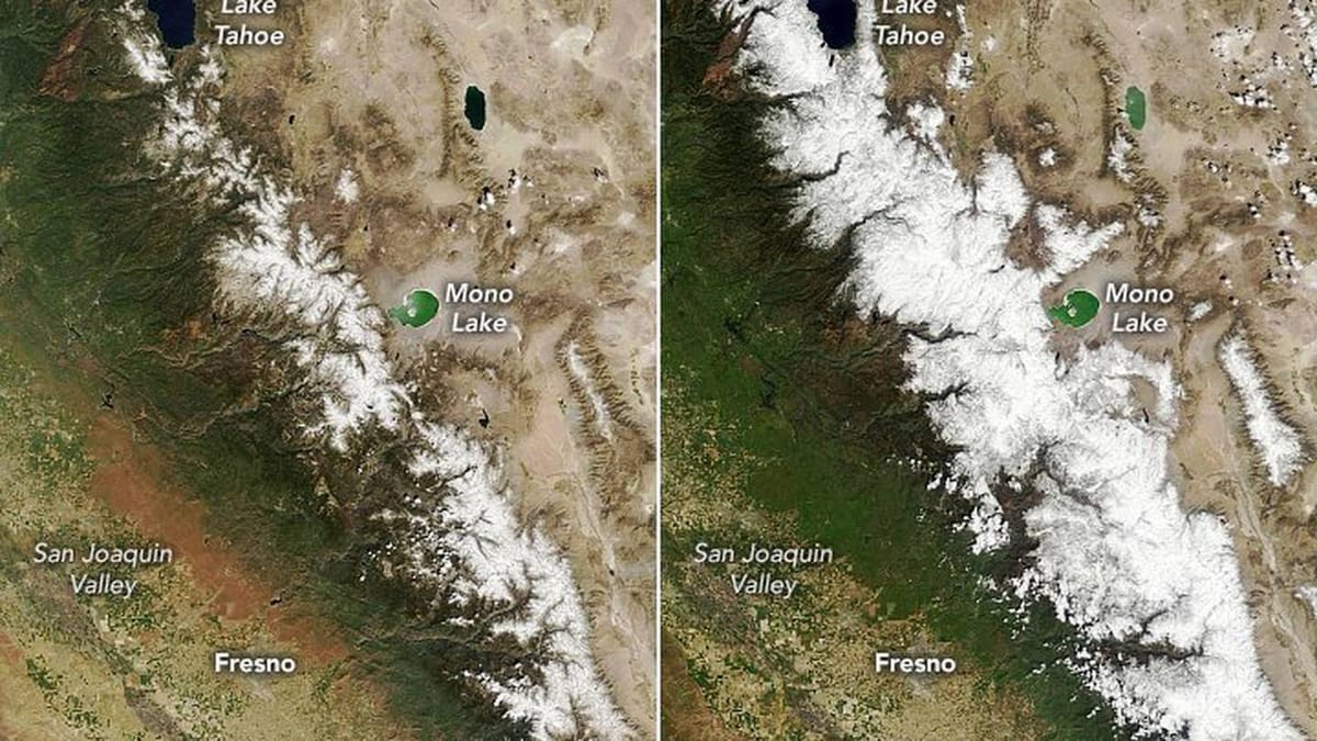NASA Photos Show Snow Loss in Californian Mountains