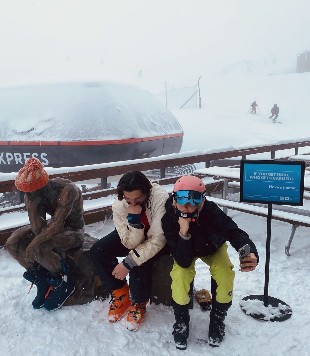 NZ Accident Protection Agency Uses ‘The Thinker’ To Encourage Skiers To “Have a Hmmm”