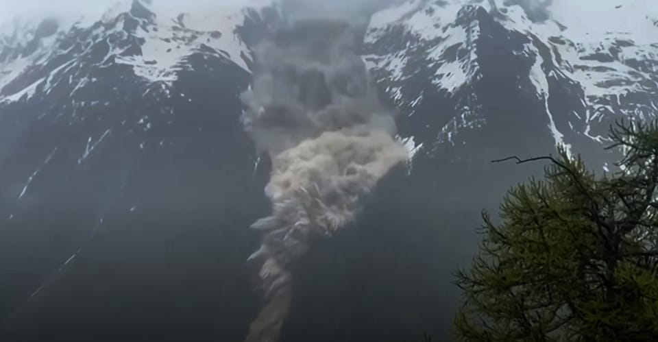 Swiss village left almost completely in ruins after glacier collapse