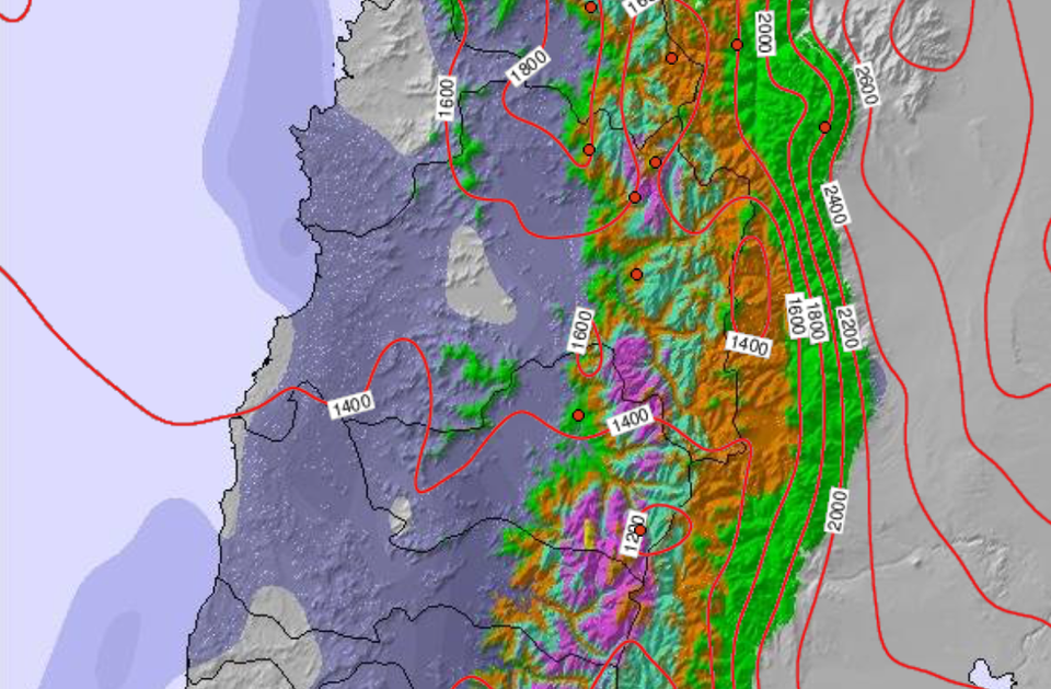 Big Storm Approaching the Andes. More Than 2 Meters Of Snow Forecast For Chile