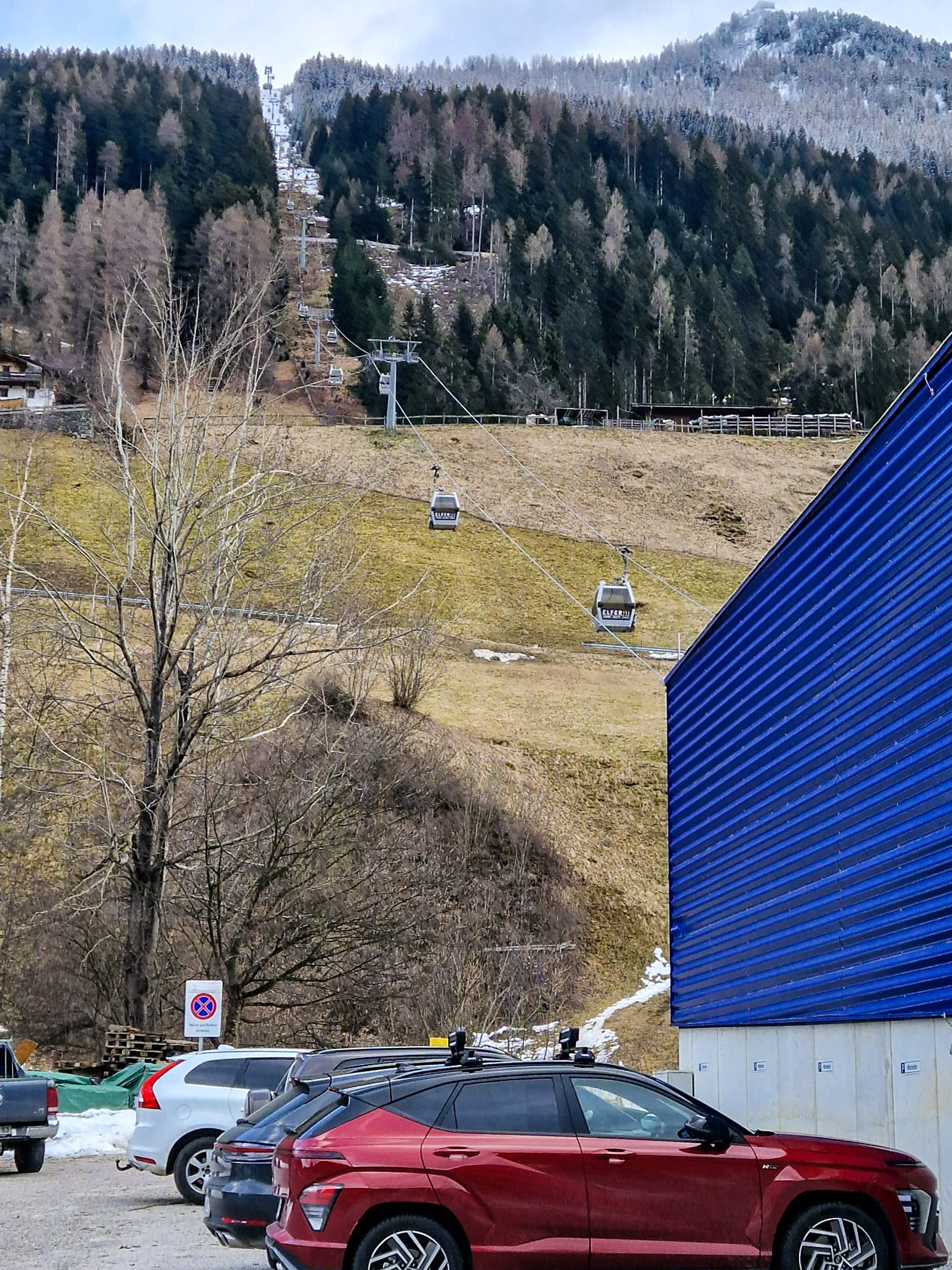 Stubai Glacier, Austria with no snow below 1700m.